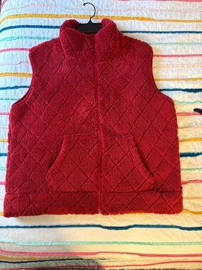 Cozy Red Quilted Vest